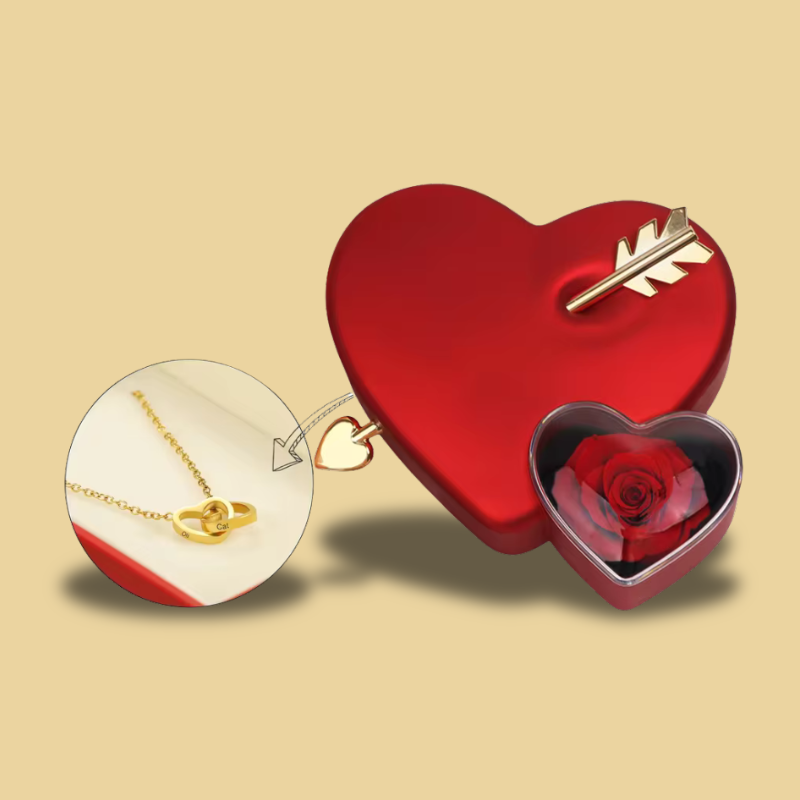 Collana Freccia D'amor ™ | Collana a doppio cuore custodita in un cofanetto elegante