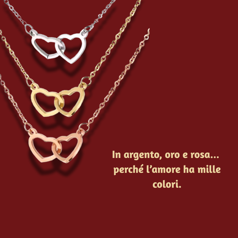 Collana Freccia D'amor ™ | Collana a doppio cuore custodita in un cofanetto elegante